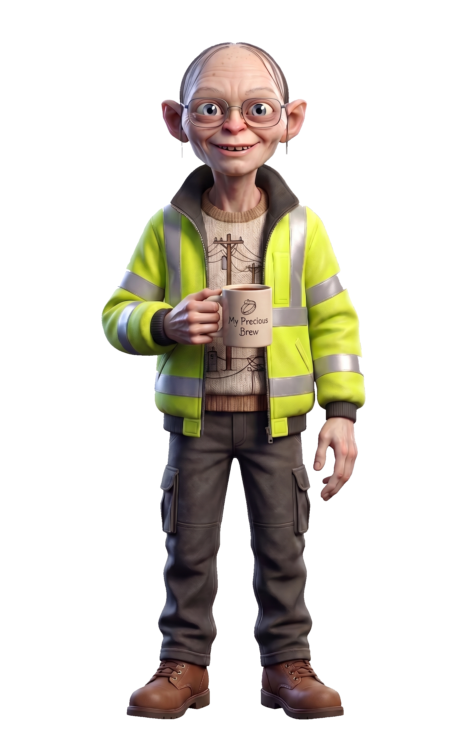 Gollum with coffee mug